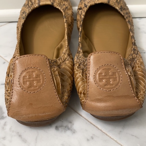 Tory Burch Snakeskin Print Ballet Flats - Picture 2 of 5